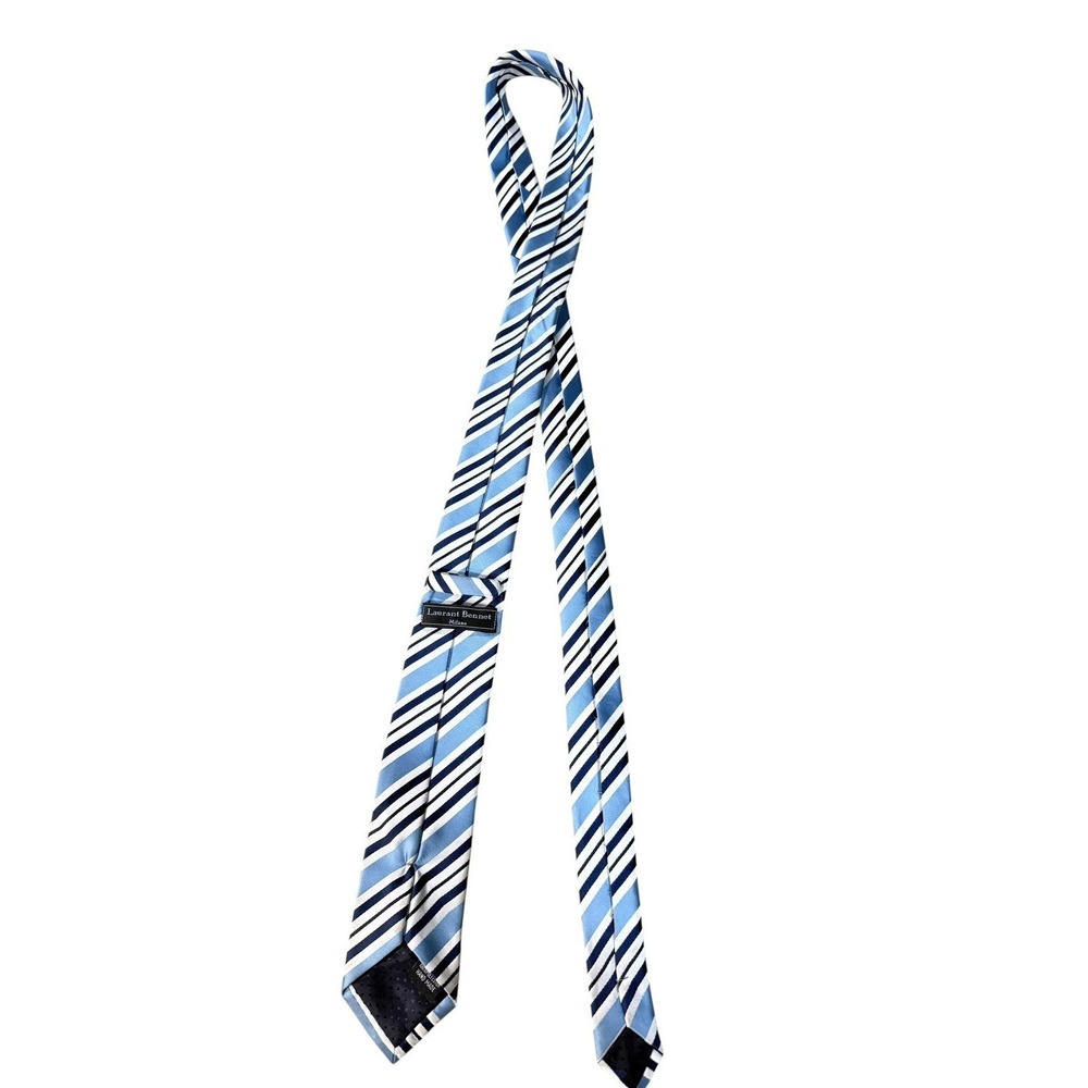 Laurant Bennet Men's Tie Blue Striped